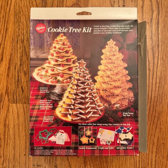 NOS VTG Wilton Christmas Cookie Tree Kit Open Box Complete Set 1994 Baking - Picture 3 of 14